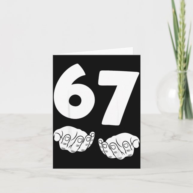67 Number Sixty-seven Funny Hands Meme Teen Kid Ma Karte (Vorderseite)