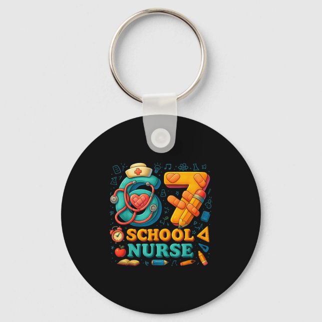 67 Nurse Days Funny Medical Back To School  Schlüsselanhänger (Vorderseite)