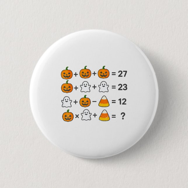 67 Order Operations Math Teacher Halloween Costume Button (Vorderseite)