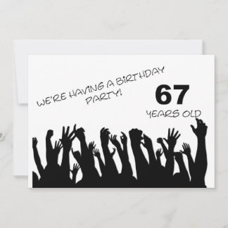 67. Party Einladung mit jubelnden Menschenmassen