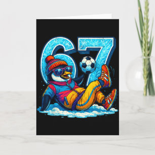 67 Pinguin Fußball Lustiges Winter Meme Geschenk Karte