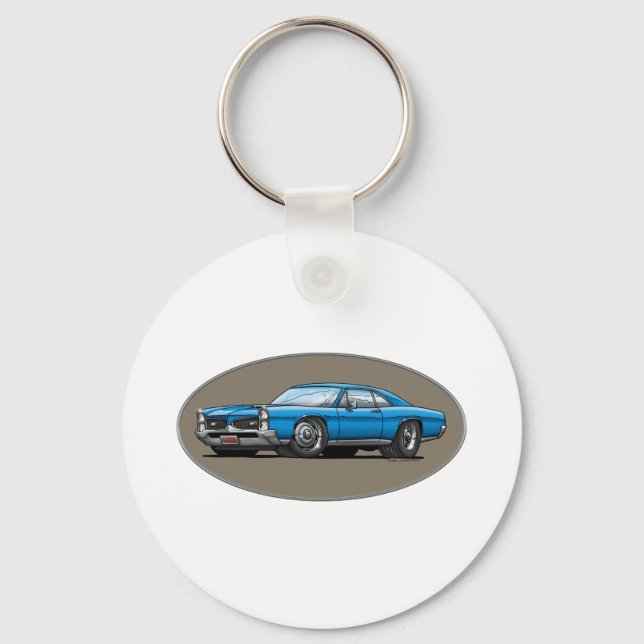 67 Pontiac GTO_blue Schlüsselanhänger (Vorderseite)