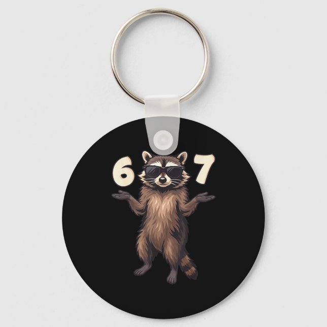 67 Raccoon 6-7 Hands Se Funny Gen Alpha Kids Teens Schlüsselanhänger (Vorderseite)