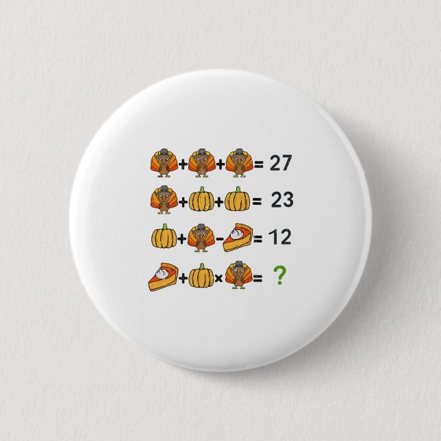 67 Reihenfolge Operation Mathe Lehrer Erntedankfes Button (Vorderseite)