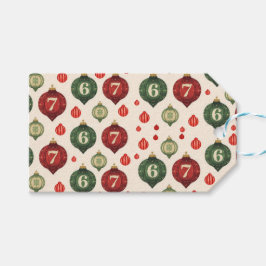 67 Retro Christmas Ornament Wrapping Paper  Geschenkanhänger
