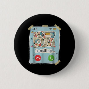 67 ruft lustigen Gen Z Slang-Meme-Telefonbildschir Button