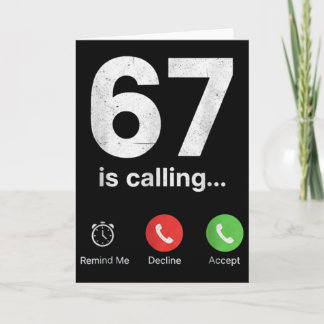 67 ruft lustigen Gen Z Slang Meme-Telefonbildschir Karte