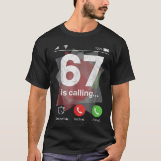 67 ruft Lustiges Gen Z Slang Meme Handydisplay an T-Shirt