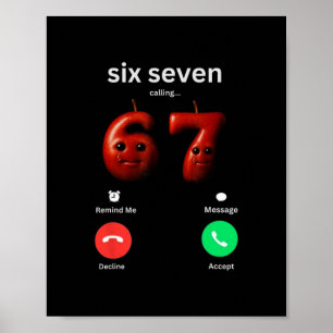 67 ruft lustiges Meme 67 Dummes Ai Apple Brainro a Poster