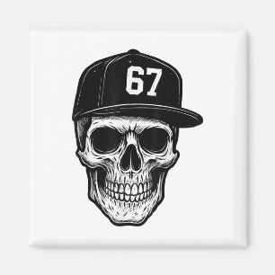 67 Schädel Halloween Brainrot Meme Six Seven Kinde Magnet