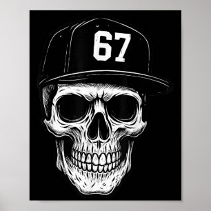 67 Schädel Halloween Brainrot Meme Six Seven Kinde Poster