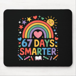 67. Schultag Meme 67 Tage schlauer Regenbogen Ki Mousepad