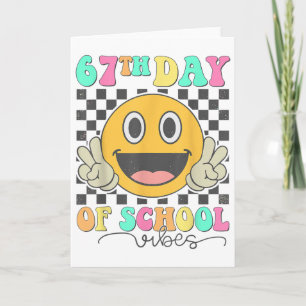 67. Schultag Vibes Cute Smile Gesicht 67 Meme T Karte