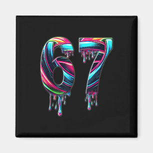 67 Sechs Sieben 6 7 Meme Design Lustig 6 7 Magnet