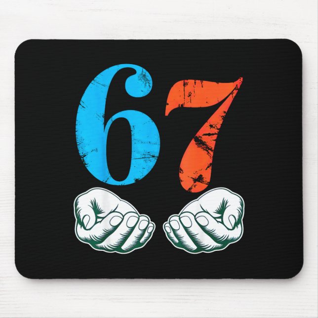 67 Sechs Sieben Meme 6 7 Hände  Mousepad (Vorne)