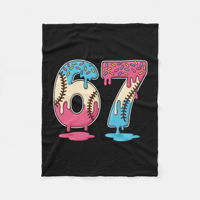 67 Sell Ice Cream Drip Meme Six Seven Gen Alpha Fu Fleecedecke (Vorderseite)