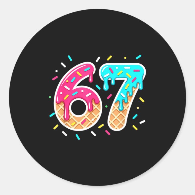 67 Shirt Baseball Lifestyle 101 Apparel Youth Drip Runder Aufkleber (Vorderseite)