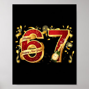 67 Silvester-Party-Pyjama-Shirt 6 7 Meme 67 Ch Poster