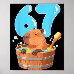 67 Six Seven 6-7 Capybara Lustige Teen Kinder Capy Poster