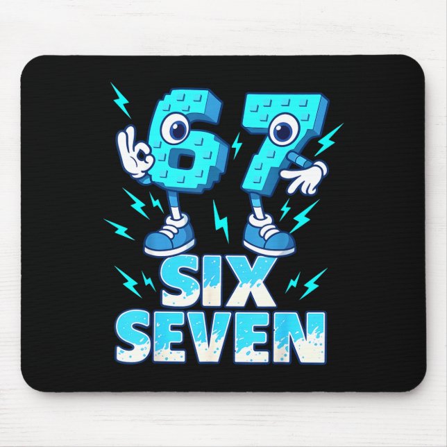 67 Six Seven 6-7 - Funny Italian Brainrot Kids Gam Mousepad (Vorne)