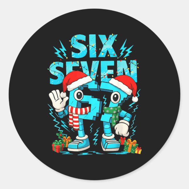 67 Six Seven 6-7 - Funny Italian Brainrot Kids Gam Runder Aufkleber (Vorderseite)