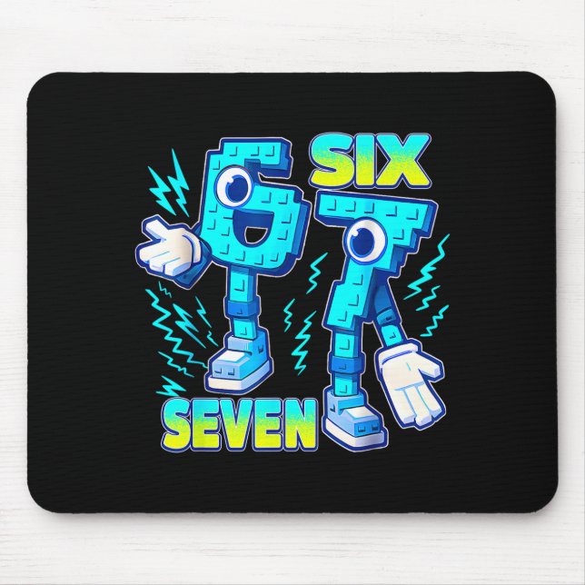 67 Six Seven 6-7 Funny Italian Brainrot Kids Gamin Mousepad (Vorne)