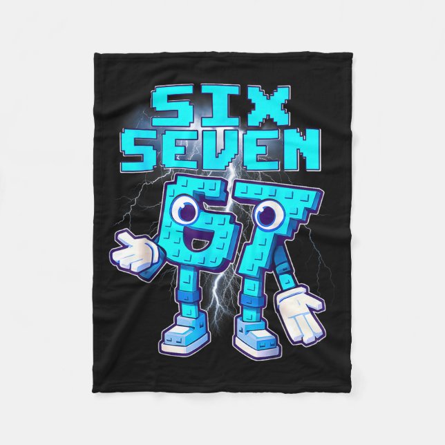 67 Six Seven 6-7 Funny Italian Brainrot Meme Kids  Fleecedecke (Vorderseite)