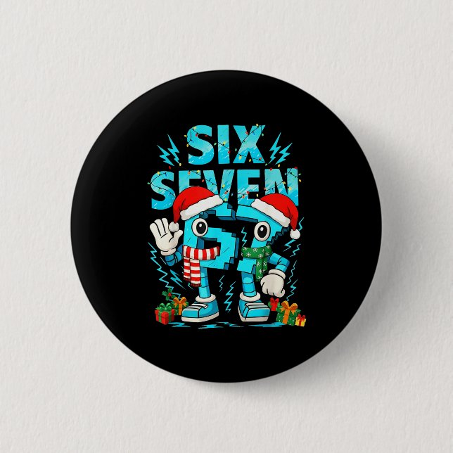 67 Six Seven 6-7 - Lustiger italienischer Brainrot Button (Vorderseite)