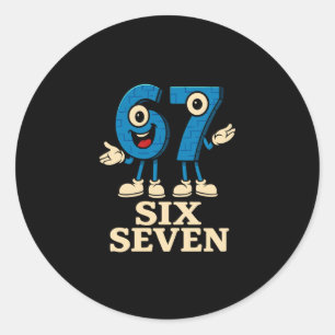 67 Six Seven 6-7 - Lustiges italienisches Brainrot Runder Aufkleber