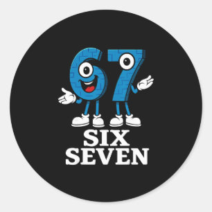 67 Six Seven 6-7 - Lustiges italienisches Brainrot Runder Aufkleber