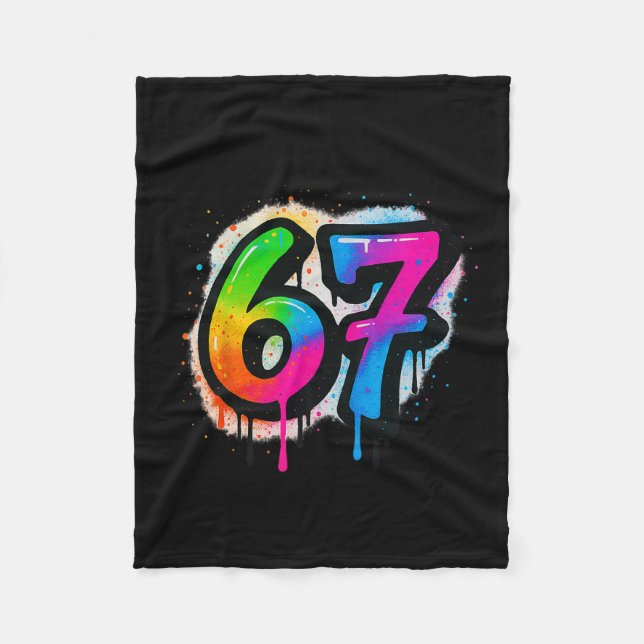 67 Six Seven 6 7 Meme Design Lustig 6 7 3  Fleecedecke (Vorderseite)