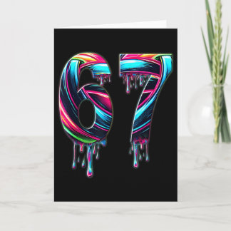 67 Six Seven 6 7 Meme Design Lustig 6 7  Karte