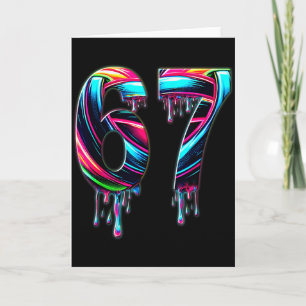 67 Six Seven 6 7 Meme Design Lustig 6 7 Karte