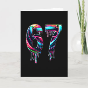 67 Six Seven 6 7 Meme Design Lustig 6 7  Karte