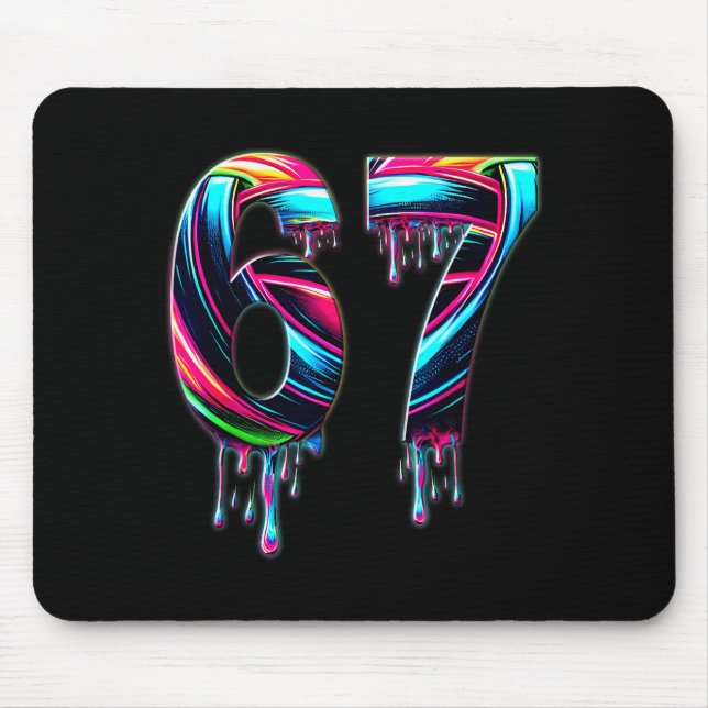 67 Six Seven 6 7 Meme-Design Lustig 6 7  Mousepad (Vorne)