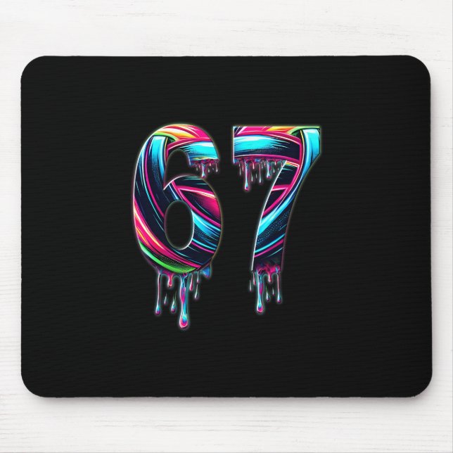 67 Six Seven 6 7 Meme Design Lustig 6 7  Mousepad (Vorne)