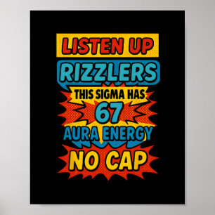 67 Six Seven 6 7 Meme Design Lustig 6 7 Sigma Rizz Poster