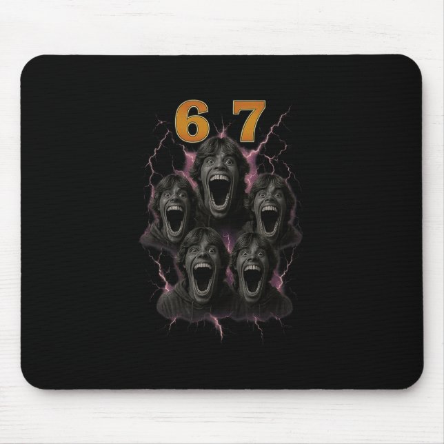 67 Six Seven Bootleg 6 7 Meme Design Lustig 6 7 1  Mousepad (Vorne)