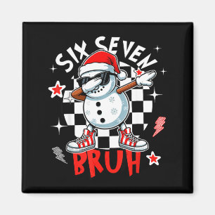 67 Six Seven Bruh Lustiger Schneemann Weihnachten Magnet