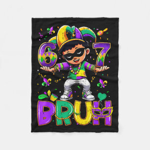 67 Six Seven Bruh Mardi Gras Narrrenhut Perlen Fle Fleecedecke