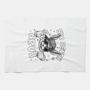 67 Six Seven Bruh Süßes Hasengesicht mit Sonnenbri Geschirrtuch