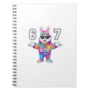 67 Six Seven Bunny Tie Dye Ostertag 67 Meme Männer Notizblock