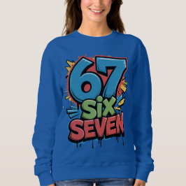 67 Six Seven Buntes Pop-Art-Grafik-T-Shirt für Spa Sweatshirt
