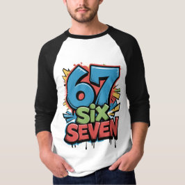 67 Six Seven Buntes Pop-Art Grafik-T-Shirt für Spa T-Shirt