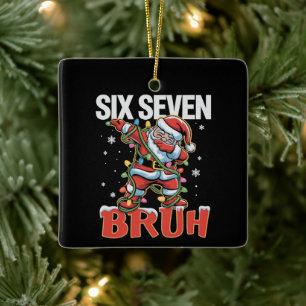 67 Six Seven Burh Weihnachtsmann Dab Weihnachten 6 Keramikornament