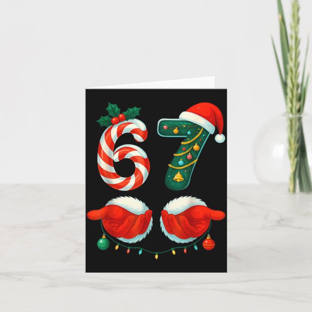 67 Six Seven Couple Pajamas Christmas For Men Wome Karte (Vorderseite)
