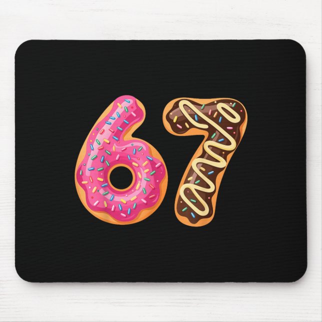 67 Six Seven Donut Meme Funny Sweet Sprinkles  Mousepad (Vorne)