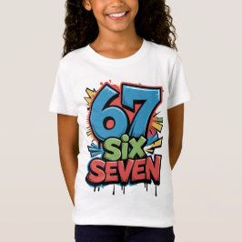 67 Six Seven Farbige Pop-Art-Grafik T-Shirt für Sp