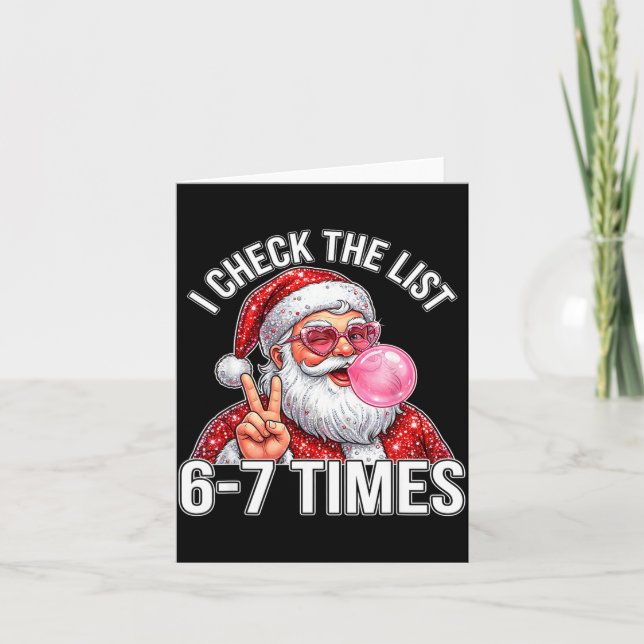67 Six Seven Funny Christmas 6 7 Santa Meme Men Wo Karte (Vorderseite)