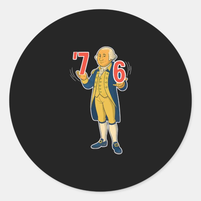 67 Six Seven Funny George Washington Meme  Runder Aufkleber (Vorderseite)